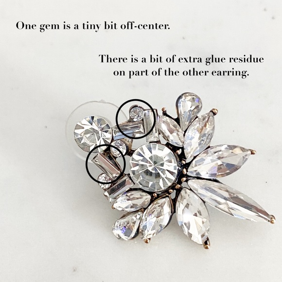 🆑 "Colette" Earrings || Clear Crystal Statement - Picture 9 of 12